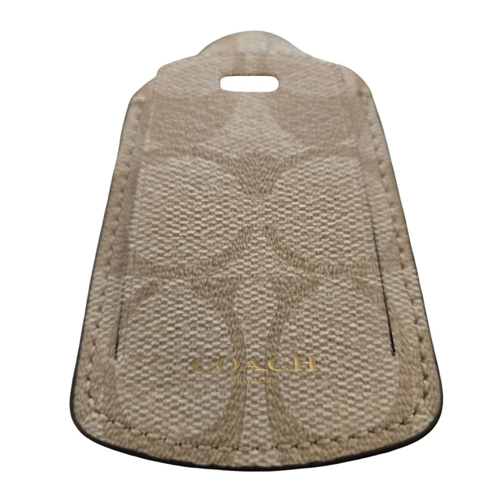 Coach‎ Signature Canvas Luggage Tag Light Khaki Chalk C1686 NWT
